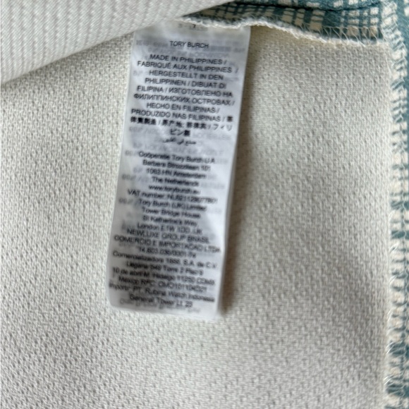 Tory Burch “79720” Jacquard Pencil Skirt → Teal/Ivory Grid Size 6 - Picture 9 of 14